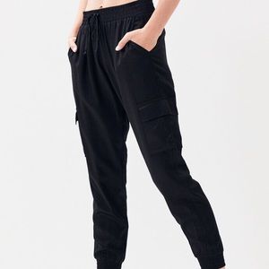 Black cargo joggers